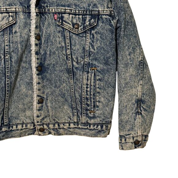 Vintage Made in USA Levis San Francisco Sherpa Lined Trucker Denim Jean Jacket - Picture 5 of 13